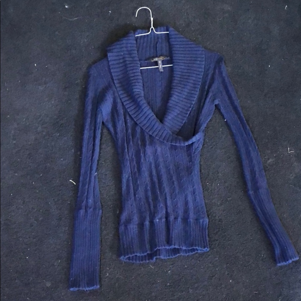 BCBG navy v-neck sweater